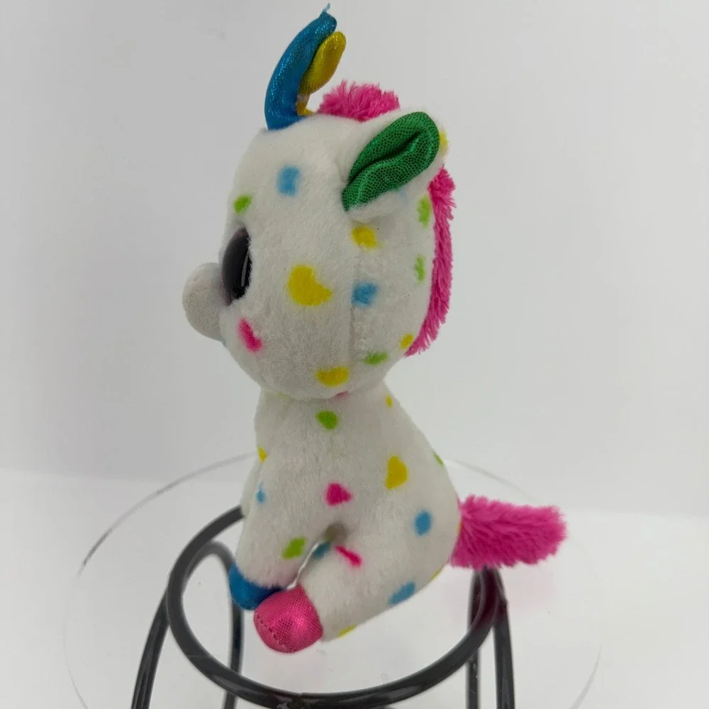 Ty Bennie Boss HARMONIE Unicorn Plush toy‎ 6 Inch White Multi & Glitter Eyes